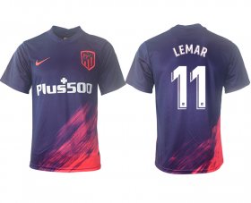 Wholesale Cheap Men 2021-2022 Club Atletico Madrid away aaa version purple 11 Soccer Jersey