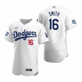 Men\'s Los Angeles Dodgers 16 Will Smith White 2020 World Series Champions Flex Base Jersey