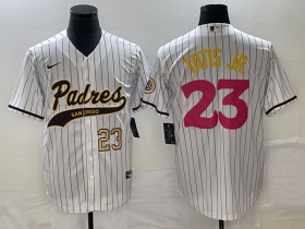 Wholesale Cheap Men\'s San Diego Padres #23 Fernando Tatis Jr Number White NEW 2023 City Connect Cool Base Stitched Jersey