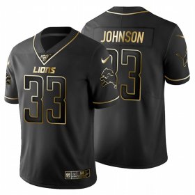 Wholesale Cheap Detroit Lions #33 Kerryon Johnson Men\'s Nike Black Golden Limited NFL 100 Jersey