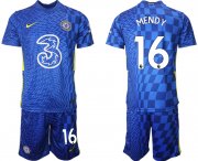 Wholesale Cheap Men 2021-2022 Club Chelsea FC home blue 16 Nike Soccer Jerseys