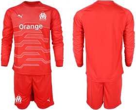 Wholesale Cheap Marseille Blank Red Goalkeeper Long Sleeves Soccer Club Jersey