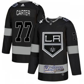 Wholesale Cheap Adidas Kings X Dodgers #77 Jeff Carter Black Authentic City Joint Name Stitched NHL Jersey