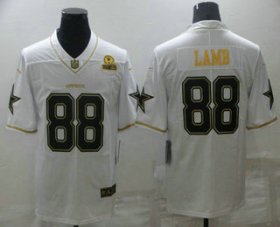 Wholesale Cheap Men\'s Dallas Cowboys #88 CeeDee Lamb White 60th Patch Golden Edition Stitched NFL Nike Limited Jersey