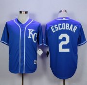 Wholesale Cheap Royals #2 Alcides Escobar Blue Alternate 2 New Cool Base Stitched MLB Jersey