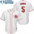 Wholesale Cheap Reds #5 Johnny Bench White Cool Base Stitched Youth MLB Jersey