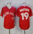 Wholesale Cheap Blue Jays #19 Jose Bautista Red New Cool Base Canada Day Stitched MLB Jersey