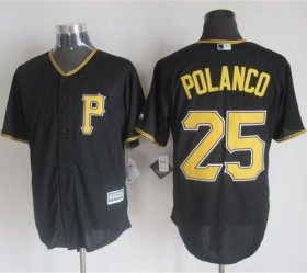 Wholesale Cheap Pirates #25 Gregory Polanco Black New Cool Base Stitched MLB Jersey