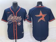 Wholesale Cheap Men's Houston Astros Navy Team Big Logo With Patch Cool Base Stitched Baseball Jersey2