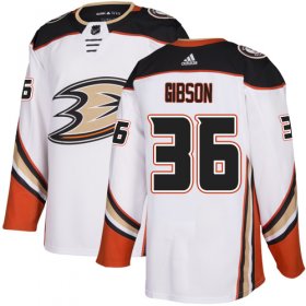 Wholesale Cheap Adidas Ducks #36 John Gibson White Road Authentic Stitched NHL Jersey
