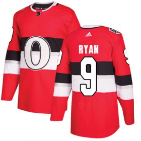 Wholesale Cheap Adidas Senators #9 Bobby Ryan Red Authentic 2017 100 Classic Stitched NHL Jersey