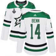 Cheap Adidas Stars #14 Jamie Benn White Road Authentic Women's 2020 Stanley Cup Final Stitched NHL Jersey