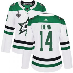 Cheap Adidas Stars #14 Jamie Benn White Road Authentic Women\'s 2020 Stanley Cup Final Stitched NHL Jersey