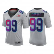 Wholesale Cheap Men's Los Angeles Rams #99 Aaron Donald 2022 Grey Super Bowl LVI Limited Stitched Jersey