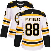 Wholesale Cheap Adidas Bruins #88 David Pastrnak White Road Authentic Women's Stitched NHL Jersey