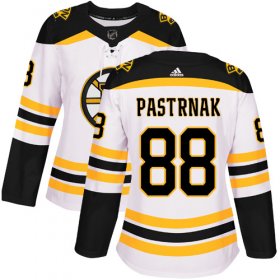 Wholesale Cheap Adidas Bruins #88 David Pastrnak White Road Authentic Women\'s Stitched NHL Jersey