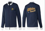 Wholesale Cheap MLB Oakland Athletics Zip Jacket Dark Blue_1
