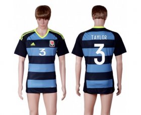 Wholesale Cheap Wales #3 Taylor Away Soccer Country Jersey
