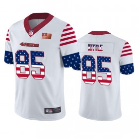 Wholesale Cheap San Francisco 49ers #85 George Kittle White Men\'s Nike Team Logo USA Flag Vapor Untouchable Limited NFL Jersey