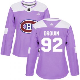 Wholesale Cheap Adidas Canadiens #92 Jonathan Drouin Purple Authentic Fights Cancer Women\'s Stitched NHL Jersey
