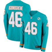 Wholesale Cheap Nike Dolphins #46 Noah Igbinoghene Aqua Green Team Color Youth Stitched NFL Limited Therma Long Sleeve Jersey