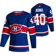 Wholesale Cheap Montreal Canadiens #40 Joel Armia Blue Men's Adidas 2020-21 Reverse Retro Alternate NHL Jersey