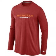 Wholesale Cheap Nike Cincinnati Bengals Authentic Font Long Sleeve T-Shirt Red