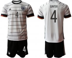 Wholesale Cheap Men 2021 European Cup Germany home white 4 Soccer Jersey
