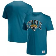 Wholesale Cheap Men's Jacksonville Jaguars x Staple Teal Logo Lockup T-Shirt