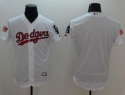 Wholesale Cheap Dodgers Blank White Fashion Stars & Stripes Flexbase Authentic Stitched MLB Jersey
