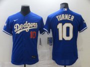 Wholesale Cheap Men Los Angeles Dodgers 10 Turner Blue Elite 2021 Nike MLB Jersey