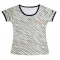 Wholesale Cheap Women's Nike Chicago Bears Chest Embroidered Logo Zebra Stripes T-Shirt