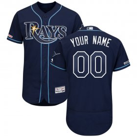 Wholesale Cheap Tampa Bay Rays Majestic Home Authentic Collection Flex Base Custom Jersey Navy