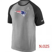 Wholesale Cheap Nike New England Patriots Ash Tri Big Play Raglan 2015 Super Bowl XLIX NFL T-Shirt Grey/Black