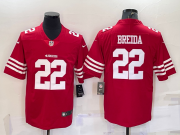 Wholesale Cheap Men's San Francisco 49ers #22 Matt Breida 2022 New Red Vapor Untouchable Stitched Jersey