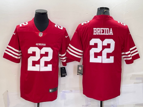 Wholesale Cheap Men\'s San Francisco 49ers #22 Matt Breida 2022 New Red Vapor Untouchable Stitched Jersey