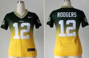Wholesale Cheap Nike Packers #12 Aaron Rodgers Green/Gold Women's Stitched NFL Elite Fadeaway Fashion Jersey