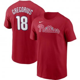 Wholesale Cheap Philadelphia Phillies #18 Didi Gregorius Nike Name & Number T-Shirt Red
