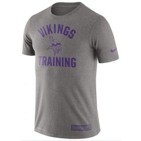 Wholesale Cheap Men\'s Minnesota Vikings Nike Heathered Gray Training Performance T-Shirt
