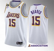 Wholesale Cheap Men's Los Angeles Lakers #15 Austin Reaves White Association Edition With NO.6 Patch Stitched Basketball Jersey