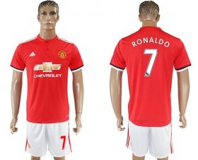 Wholesale Cheap Manchester United #7 Ronaldo Red Home Soccer Club Jersey