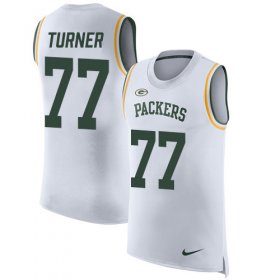 Wholesale Cheap Nike Packers #77 Billy Turner White Men\'s Stitched NFL Limited Rush Tank Top Jersey