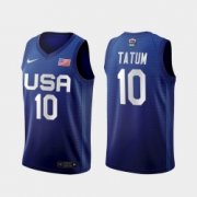 Wholesale Cheap Men's USA Team Jayson Tatum Away Blue 2021 Tokyo Olympics Jersey