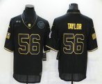 Wholesale Cheap Men's New York Giants #56 Lawrence Taylor Black Gold 2020 Salute To Service Stitched NFL Nike Limited Jersey