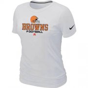 Wholesale Cheap Women's Nike Cleveland Browns Critical Victory NFL T-Shirt White