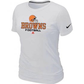 Wholesale Cheap Women\'s Nike Cleveland Browns Critical Victory NFL T-Shirt White