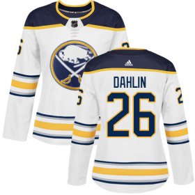 Wholesale Cheap Adidas Sabres #26 Rasmus Dahlin White Road Authentic Women\'s Stitched NHL Jersey