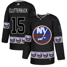 Wholesale Cheap Adidas Islanders #15 Cal Clutterbuck Black Authentic Team Logo Fashion Stitched NHL Jersey