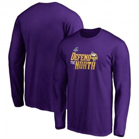 Wholesale Cheap Minnesota Vikings 2019 NFL Playoffs Bound Hometown Checkdown Long Sleeve T-Shirt Purple
