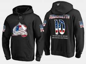 Wholesale Cheap Avalanche #10 Sven Andrighetto NHL Banner Wave Usa Flag Black Hoodie
